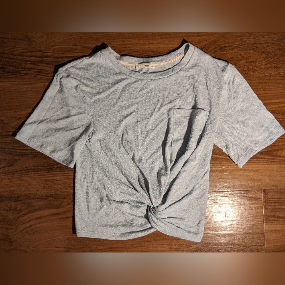 Wilfred Free - Subah Knot Front Tee 63226 | Medium | Light Baby Blue Wedgewood - Picture 6 of 11